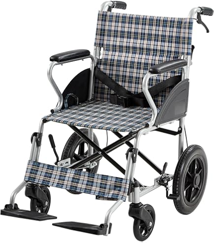 幸和製作所　テイコブ スチール製 車イス　WHS08-NV　ノーパンクタイヤ　ネイビーチェック　ほぼ未使用品 幸和製作所 テイコブ車いす(スチール製) WHS08-NV 1台 - アスクル